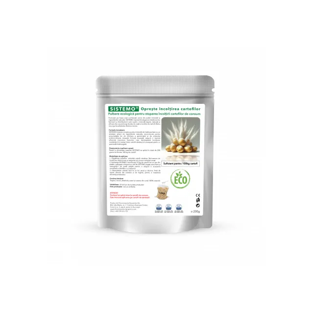 SISTEMO -  Pulbere ecologică pentru stoparea încolțirii cartofilor de consum, pentru 100 kg de cartofi; 200 g